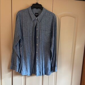 GAP Women's Blue Button Down Shirt